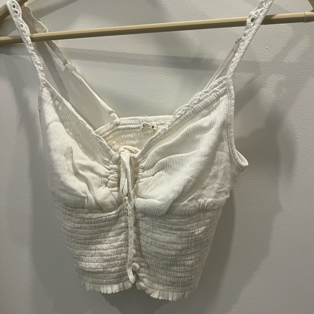 White Ruched Crop Top